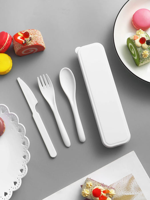 Reusable Cutlery Set For School Outdoor Camping Office 1 Piece Plastic Knife Fork & Spoon