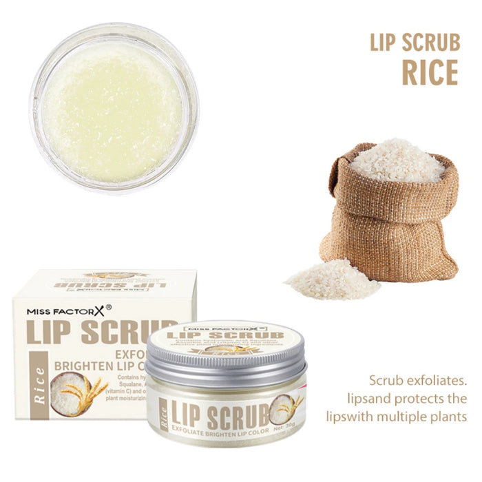 30G Peach Honey Rice Coconut Lip Scrub Brightening & Moisturizing