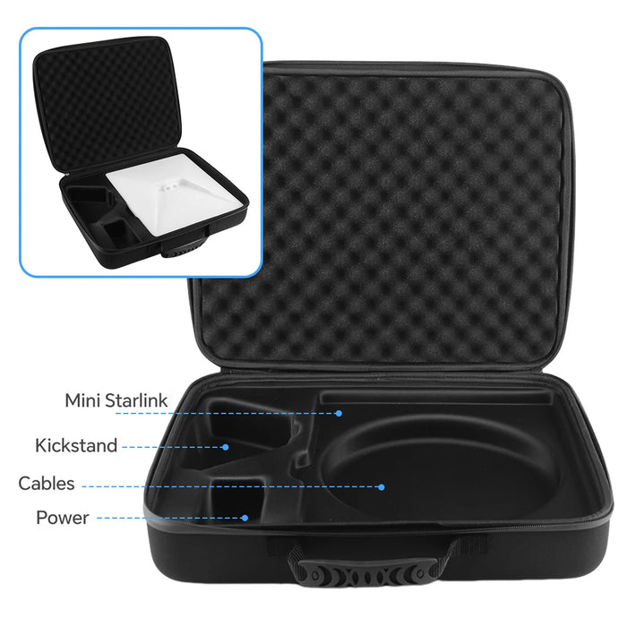 Hard Carrying Case For Starlink Mini Dish Kickstand Pipe Adapter Travel Case Shock-Absorbing Foam Storage Case For Starlink Mini