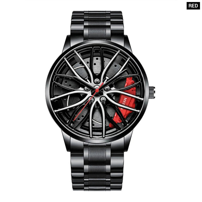 Stainless Steel Car Wheel Mens Watch
