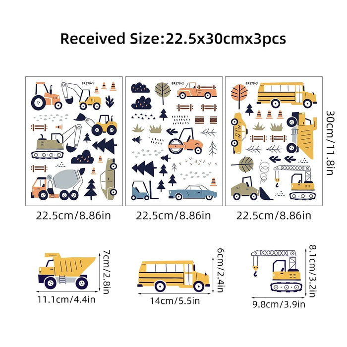 Fun Engineering Car Wall Stickers For Kids Room Decor