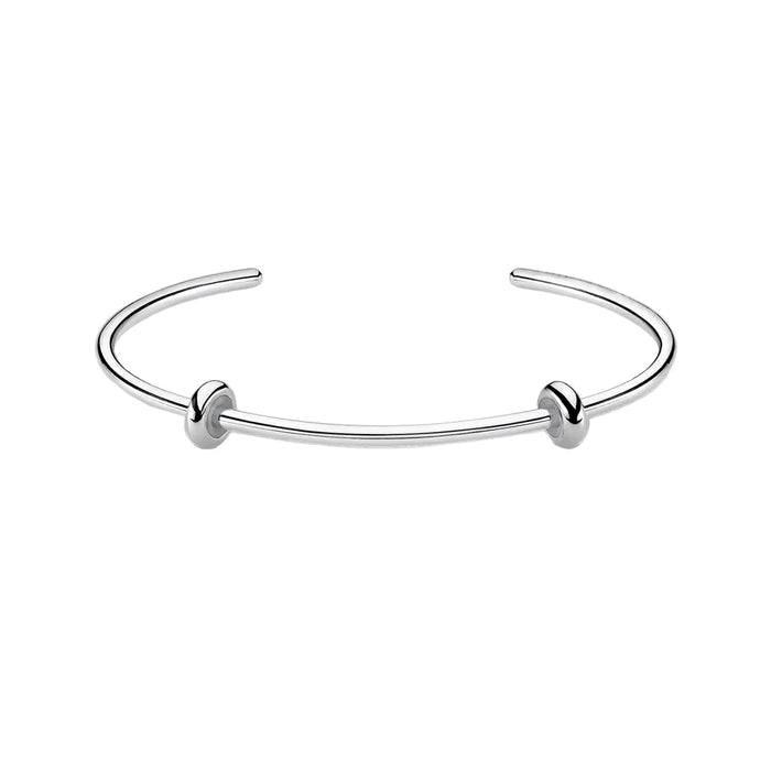 925 Sterling Silver Bracelet Bangle For Women & Men Fashion Karma Jewelry Bead & Charm Carrier