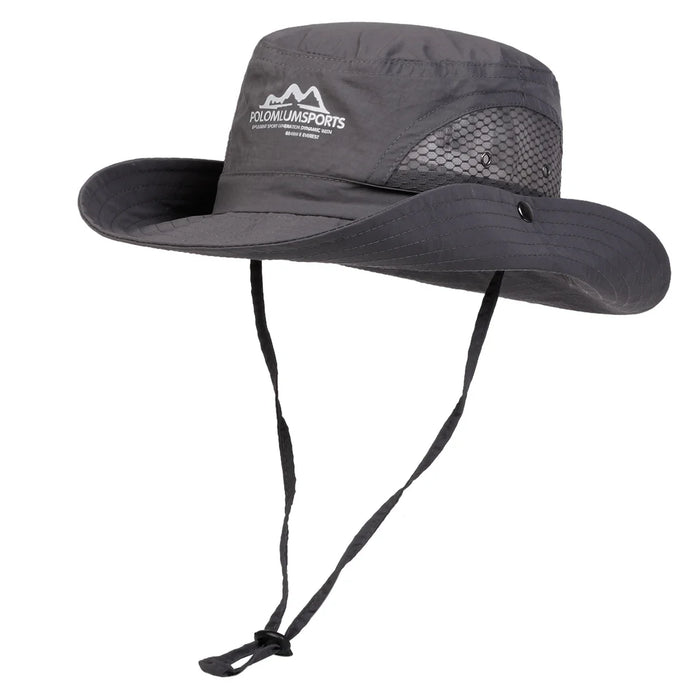 Quick Drying Mountain Print Bucket Hat For Men Breathable & Sun Protective