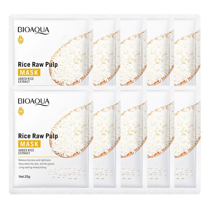 5 / 10 Piece Rice Raw Pulp Facial Masks Moisturizing Firming Hydrating