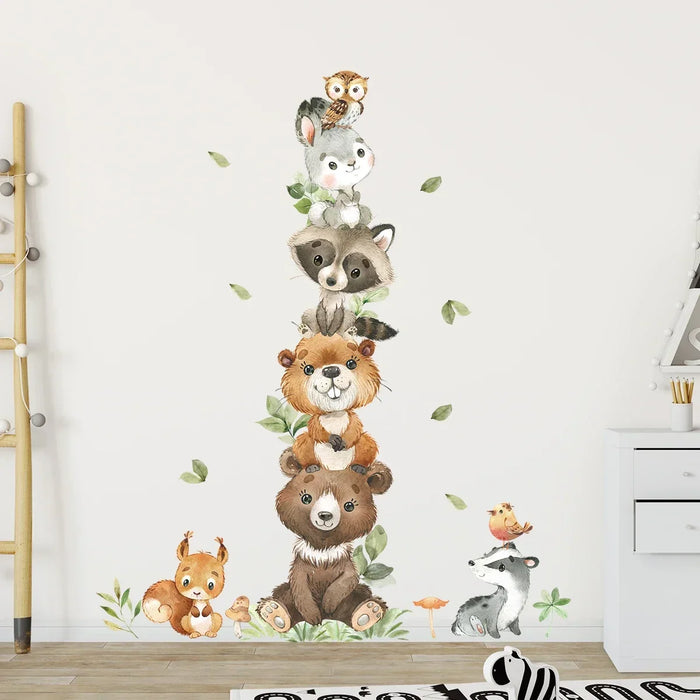 Adorable Animal Wall Stickers For Kids Room Decor