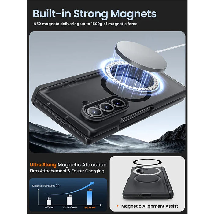 For Samsung Galaxy Z Fold 7 Cosmo Full Protective Hinge Protection Magnetic Case With Magsafe Stand & S Pen Holder