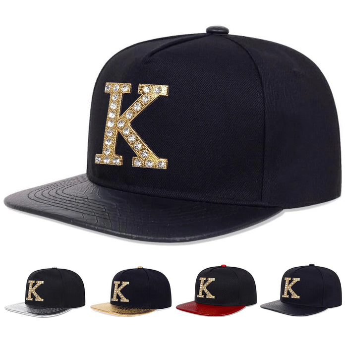 Adjustable Unisex K Letter Drill Baseball Cap Spring / Autumn