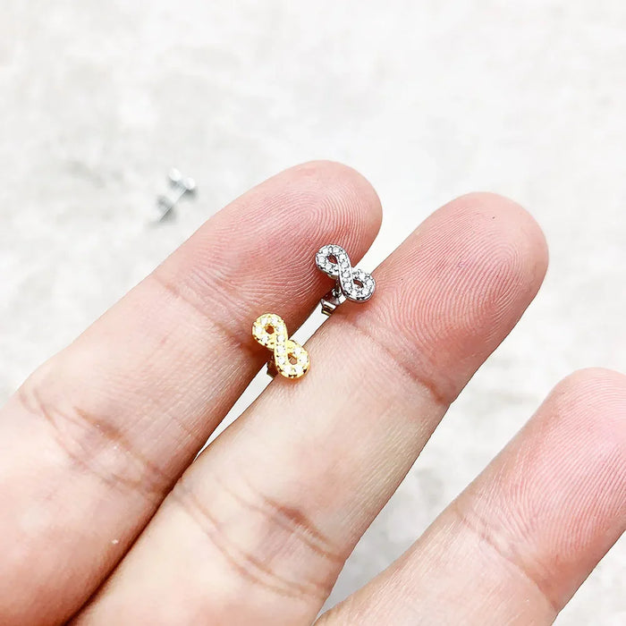 925 Sterling Silver Summer Love Infinity Ear Studs