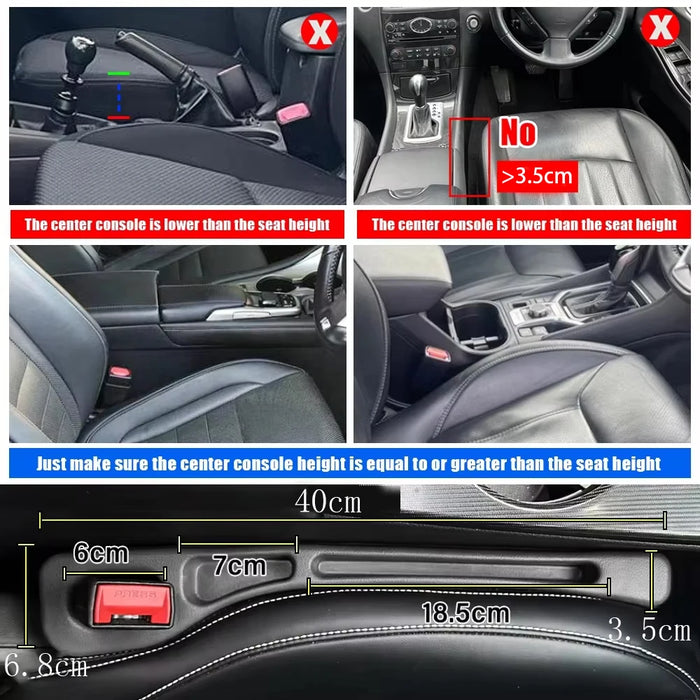 Universal Car Seat Gap Filler 2Pcs Leak-Proof Side Seam Plugs For Interior Decoration