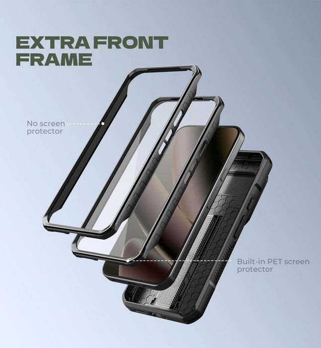 For Google Pixel 10 Pro Xl Kickstand Rugged Bumper Shockproof Case With Slide Camera Case And Built-In Screen Protector