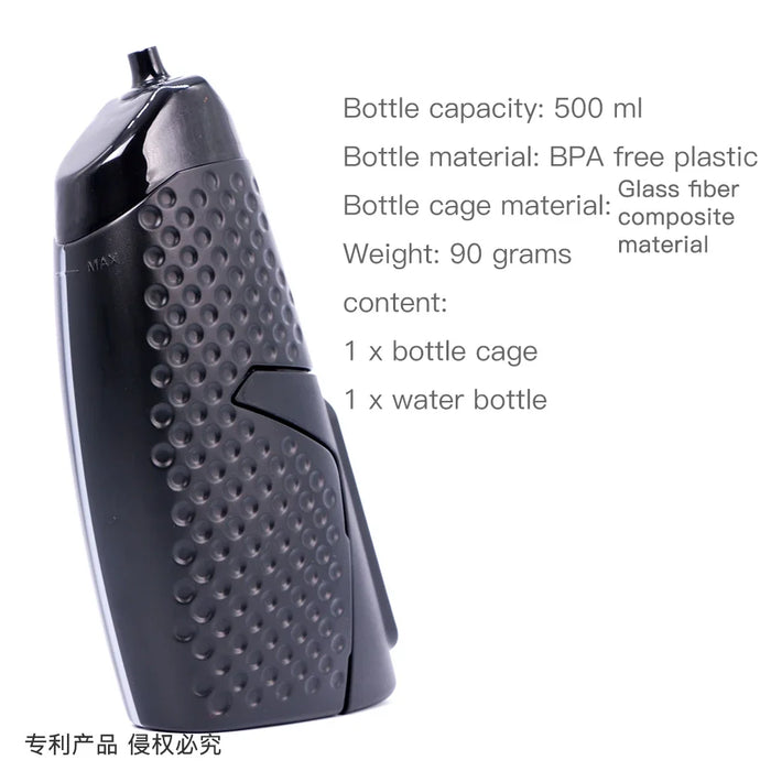 Lightweight Bike Water Bottle With Cage & Magnetic Mount
