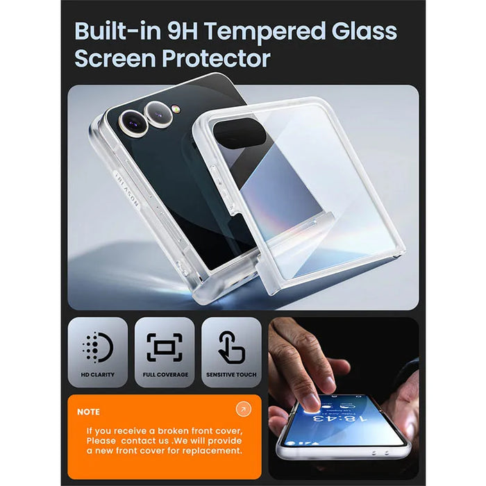 For Samsung Galaxy Z Flip 7 Cosmo Slim Matte Protective Magnetic Phone Case With Tempered Glass Screen Protector