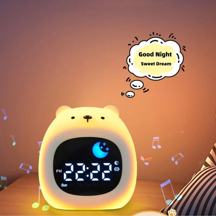 Puppy Shaped Kids' Sleep Training Clock With Night Light