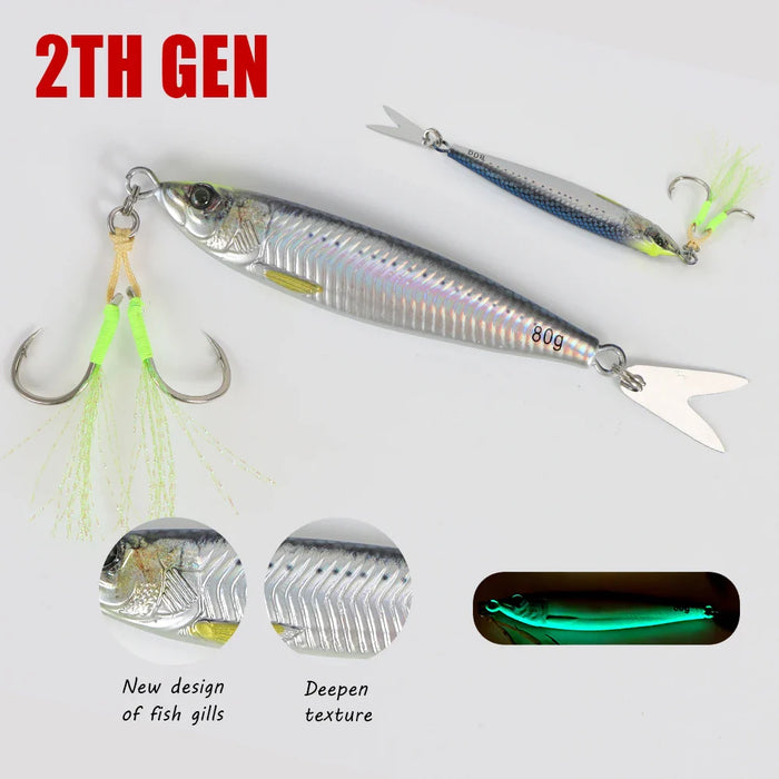 2024 3D Printed Fast Sinking Metal Jig Lure 20G To 80G