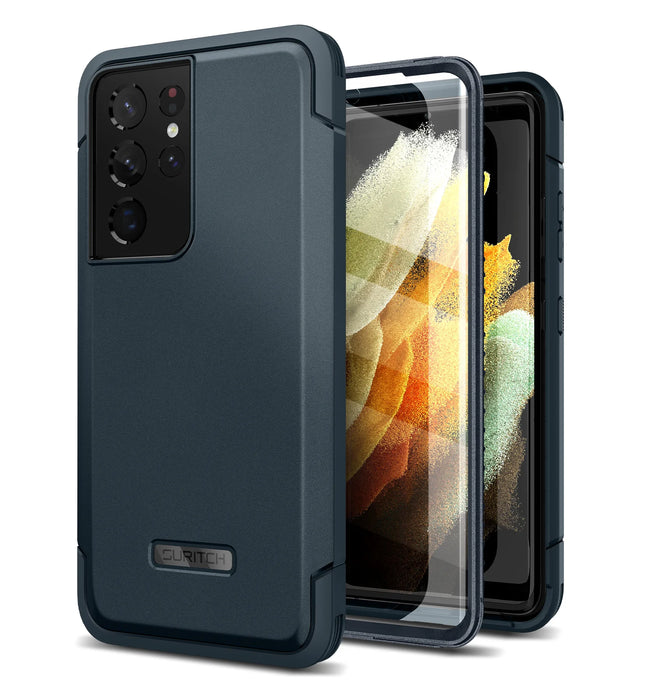 For Samsung Galaxy S21 Ultra 6.8Inch Full-Body Heavy Duty Rugged Shockproof Protective Case With Built-In Screen Protector
