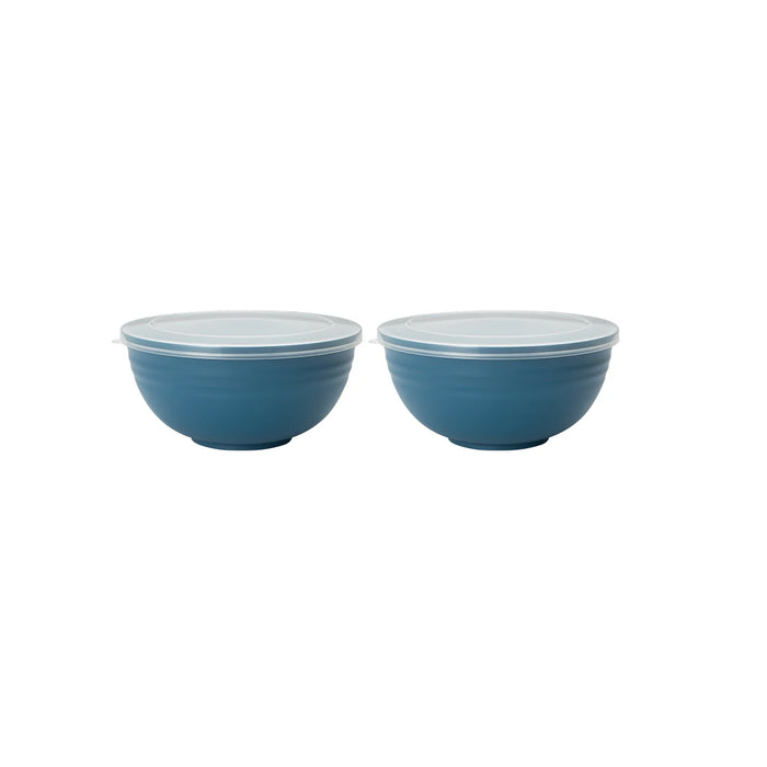 2 / 4 / 6 Piece Reusable Dark Blue Plastic Bowls With Lids