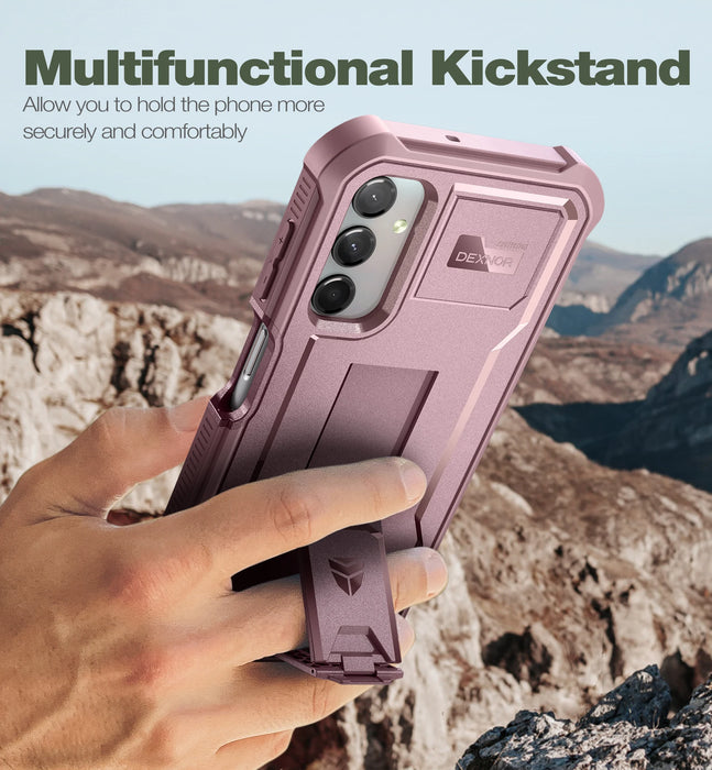 For Samsung Galaxy A24 Heavy Duty Military Grade Armor Shockproof Shell Case Built In Screen Protector Kickstand
