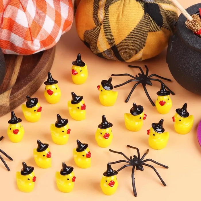 Resin Duck With Witch Hat For Miniature Crafts