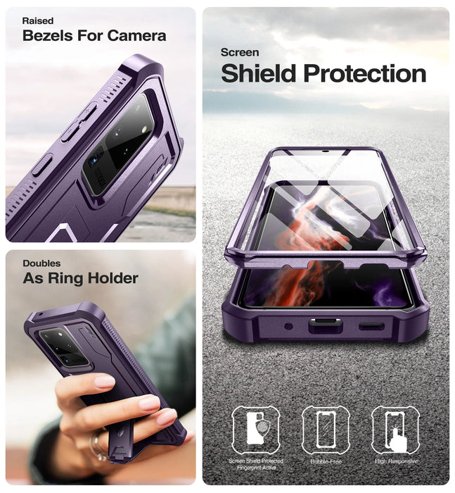 For Samsung Galaxy S20 Ultra Full-Body Dual Layer Armor Shockproof Rugged Bumper Case With Built-In Screen Protector