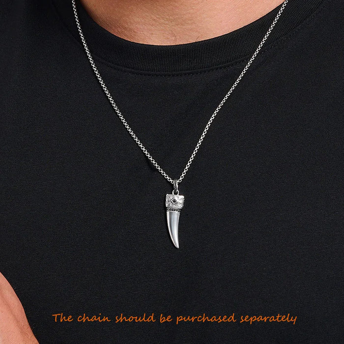 925 Sterling Silver Vintage Wolf Tooth Pendant Summer Jewelry Gift