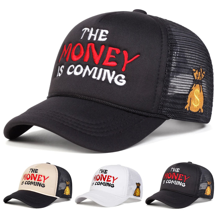 Unisex Embroidered Baseball Cap The Money Letter Design Adjustable Sun Hat
