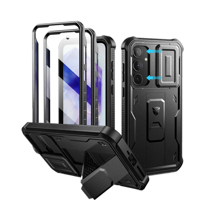 For Samsung Galaxy A55 6.6 Inch Full Body Rugged Case With Camera Case & Built-In Screen Protector Kickstand