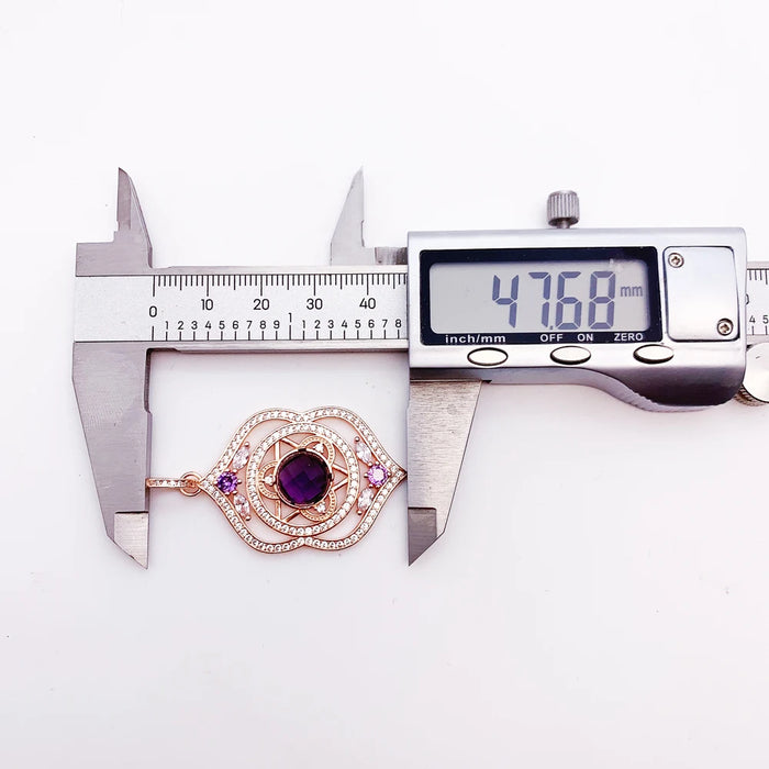 925 Sterling Silver Rose Gold Pendant Third Eye Chakra Fashion Jewelry For Women