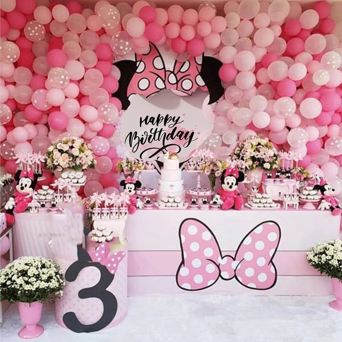 124Pcs Pink And White Balloon Garland Arch Kit Suitable For Pink Bow Bridal Shower Birthday Mother'S Day Valentine'S Day