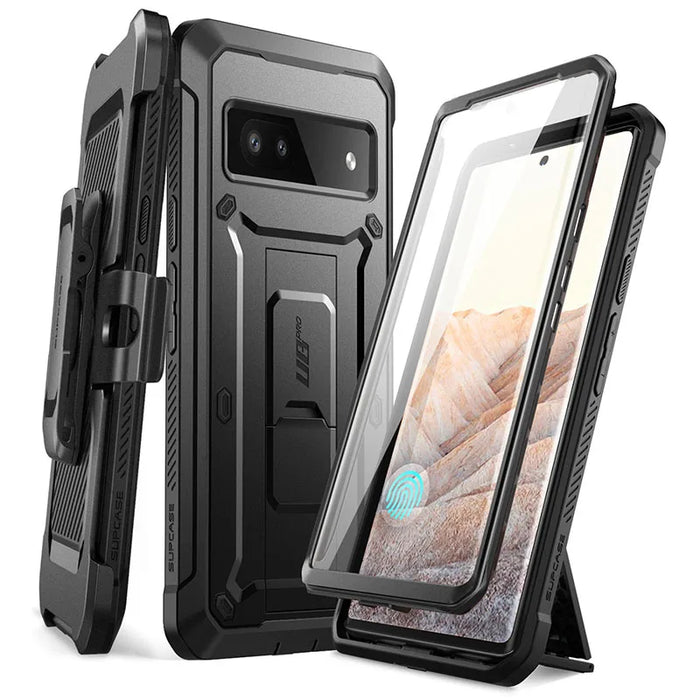 For Google Pixel 7A 2023 Ub Pro Full-Body Rugged Belt-Clip & Kickstand Case With Built-In Screen Protector