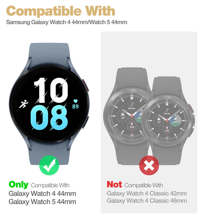 For Samsung Galaxy Watch 4 5 Band With 44Mm Case Rugged Military Grade Shockproof Uni-Body Design Case