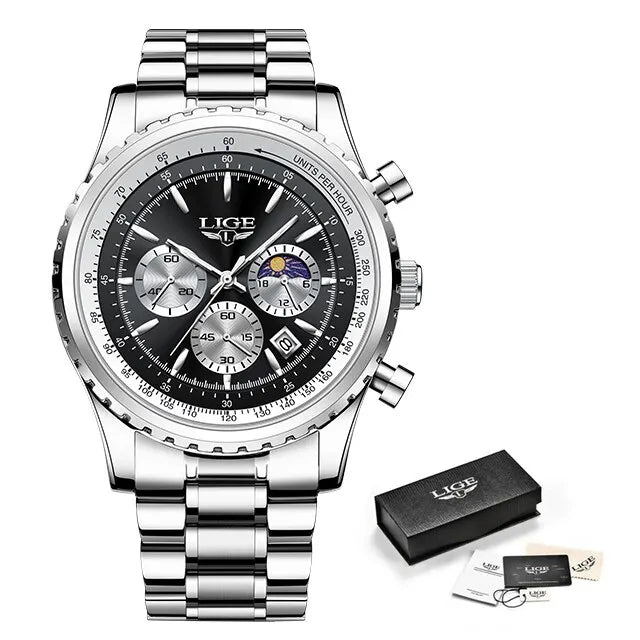 Luxury Mens Quartz Watch with Date and Chronograph