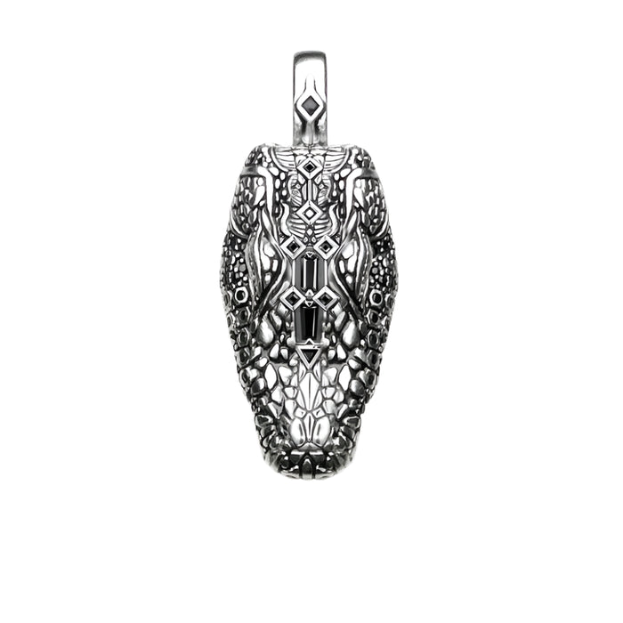925 Sterling Silver Crocodile Head Pendant Punk Rebel Street Jewelry For Men & Women