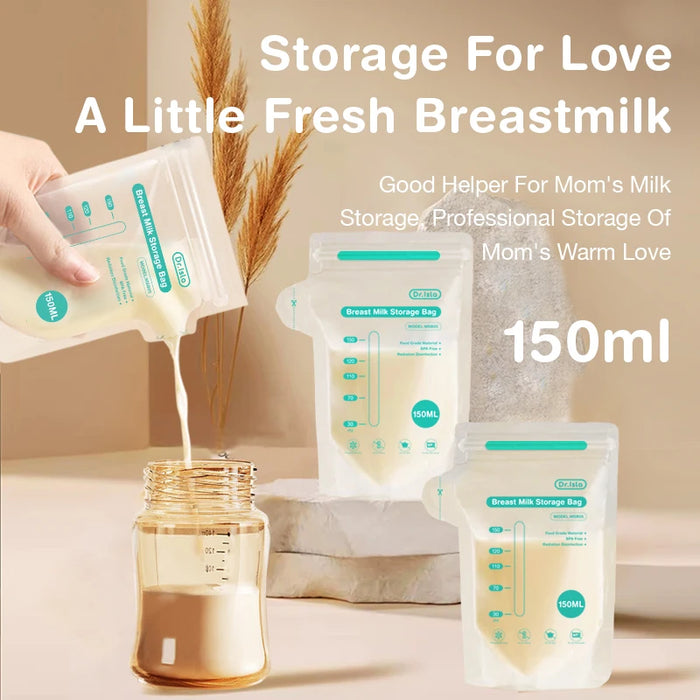 100 Pcs 150Ml Breast Milk Storage Bags Bpa Free & Safe