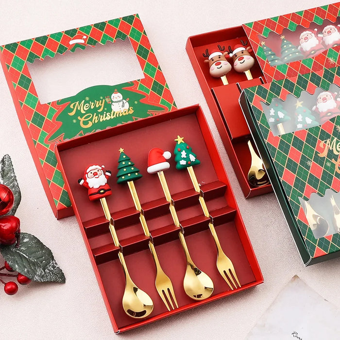 Christmas Cutlery Set With Elk Design 6 Piece