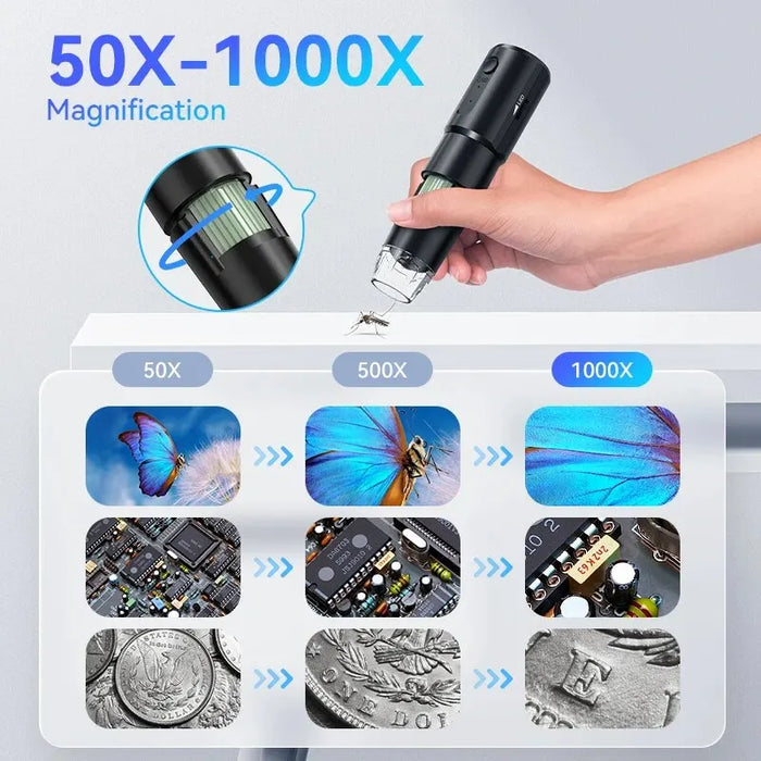 Flexible Stand Wifi Microscope 50x 1000x Magnification