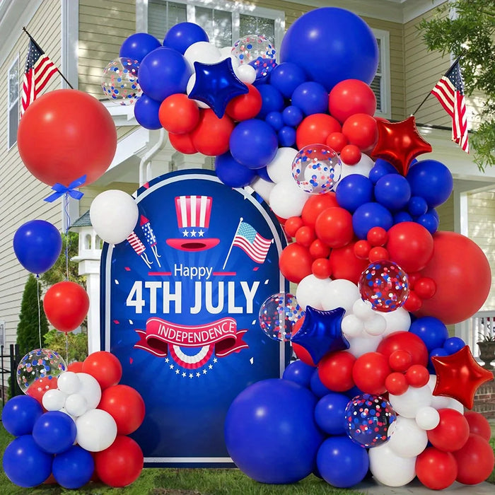 140Pcs Independence Day Balloon Garland Arch Kit Fourth Of July Birthday Party Anniversary Indoor And Outdoor Decorations