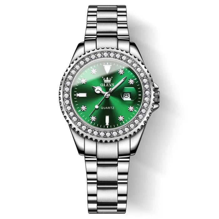 Stainless Steel Diamond Dial Watch