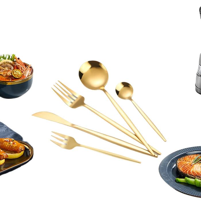 5 / 30 / 90 Piece Portuguese Style Stainless Steel Cutlery Set For Family & Hotel Use