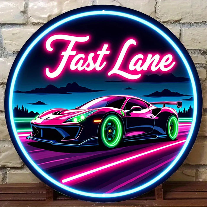 Retro Neon Car Sign Vibrant Wall Decor For Bar & Cafe