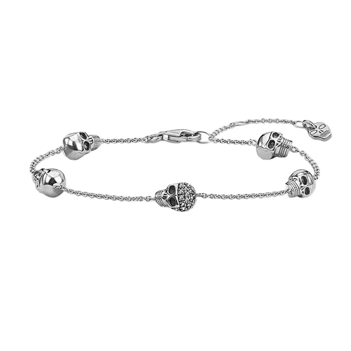 925 Sterling Silver Exquisite Feminine Skulls Bracelets Rebel For Women