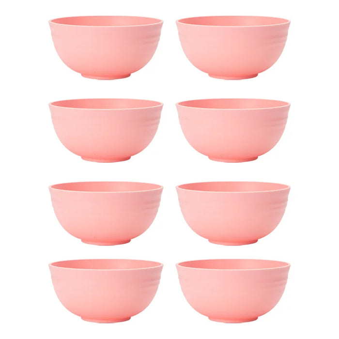 4 / 6 / 8 Piece Reusable Pink Cereal Bowls Ideal For Food Dessert Camping