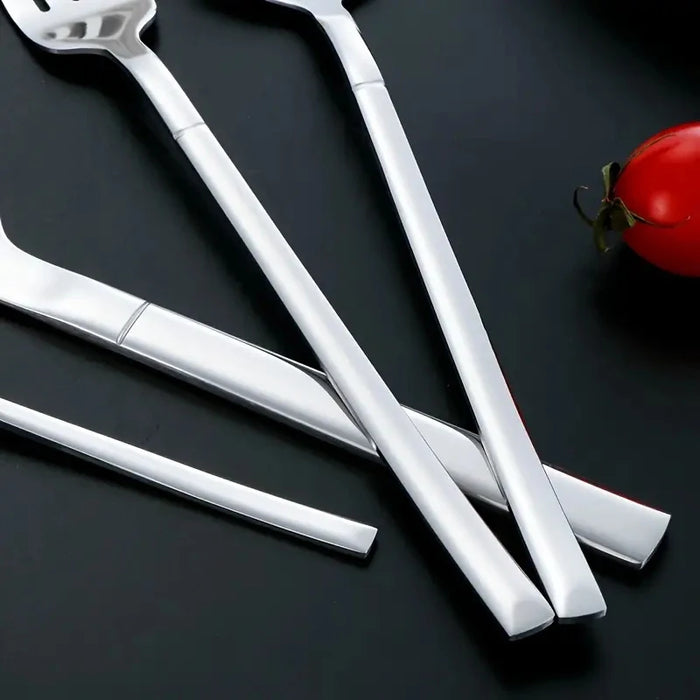 6 / 30 Piece Stainless Steel Tableware Set High End Silver Cutlery For Kitchen & Restaurant