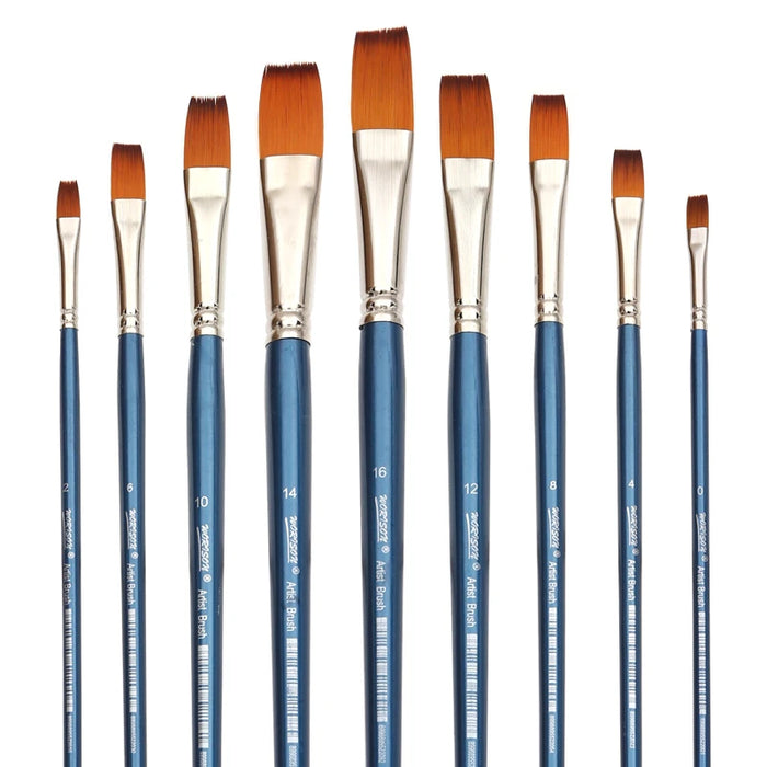 9 Piece Professional Artist Brush Set For Acrylic Oil Watercolour Gouache Painting