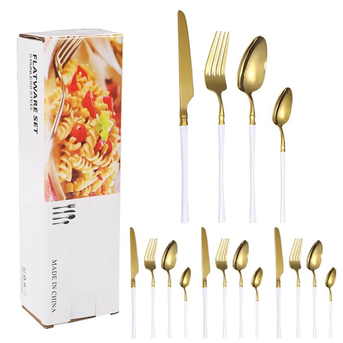 16 Piece Stainless Steel Tableware Set For Restaurants And Hotels