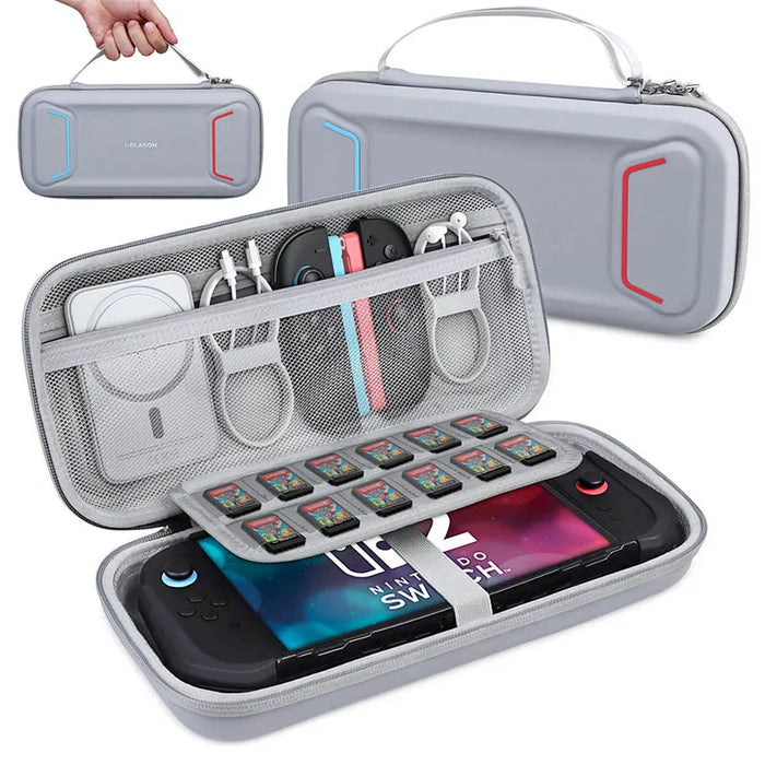 For Nintendo Switch 2 / Switch 1 / Oled Large Capacity Waterproof Hard Shell Case With 12 Game Card Slots