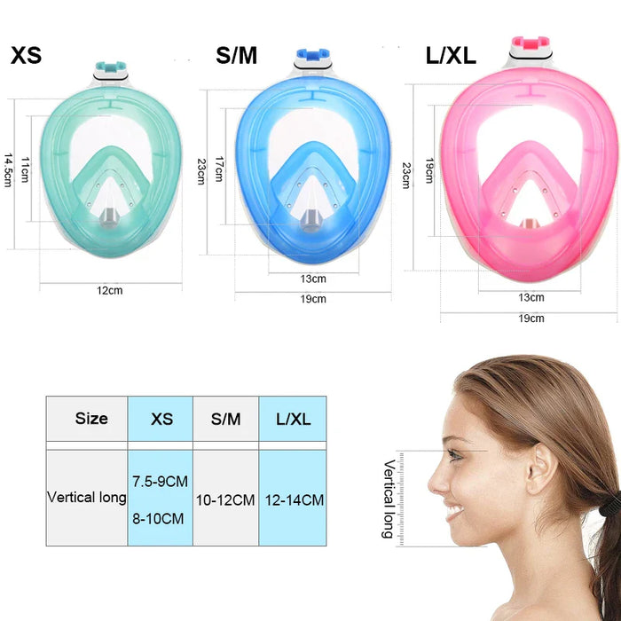 Full Face Snorkel Mask For Kids & Adults
