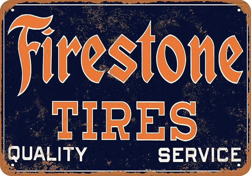 Retro Tin Art Decor Firestone Tires Metal Sign