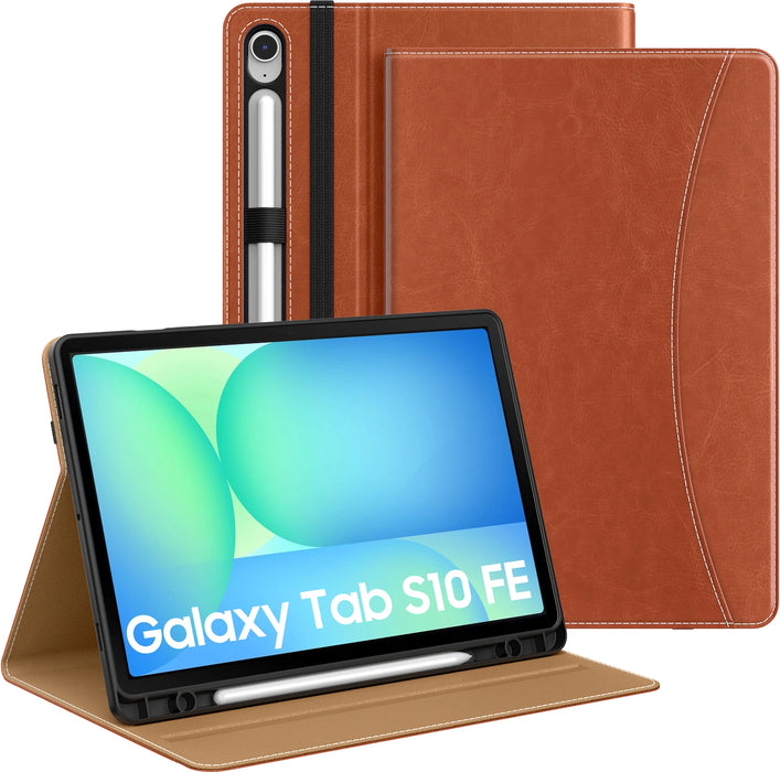 For Samsug Galaxy Tab S10 Fe 10.9 2025 Sm-X520 / Sm-X526 / Sm-X526B Pu Leather Multi-Angle Stand Case With S Pen Holder