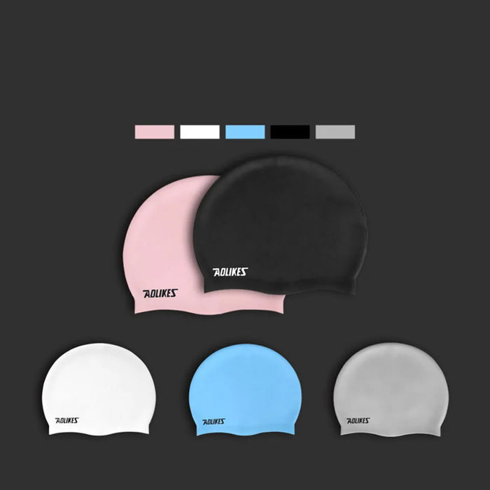 Non Slip Silicone Swim Cap Waterproof Wrinkle Free Men & Women