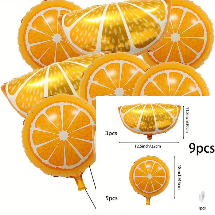 8Pcs Orange Fruit Foil Balloons Party Decoration Birthday Orange Theme Party Wedding Engagement Anniversary Graduation Ceremony